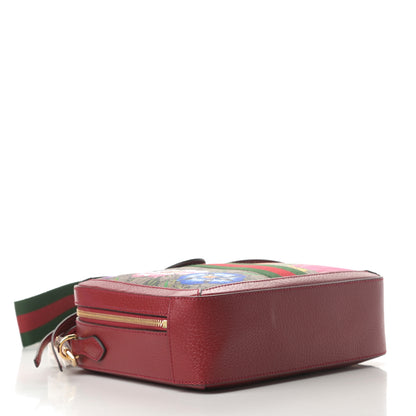 Gucci GG Supreme Monogram Flora Web Small Ophidia Top Handle Shoulder Bag Hibiscus Red 4 of 11