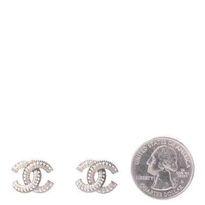 Chanel Baguette Crystal CC Earrings Silver 2 of 4