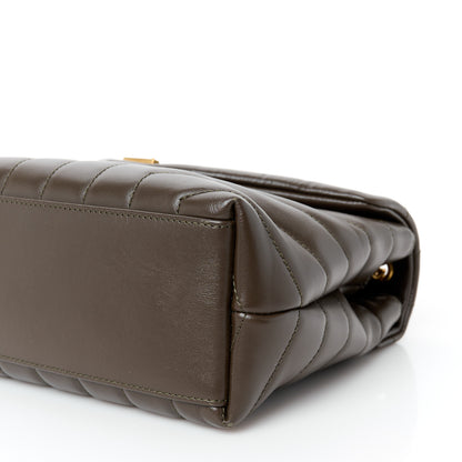 Saint Laurent Calfskin Y Quilted Monogram Small Loulou Chain Satchel Soil Brown 11 of 11