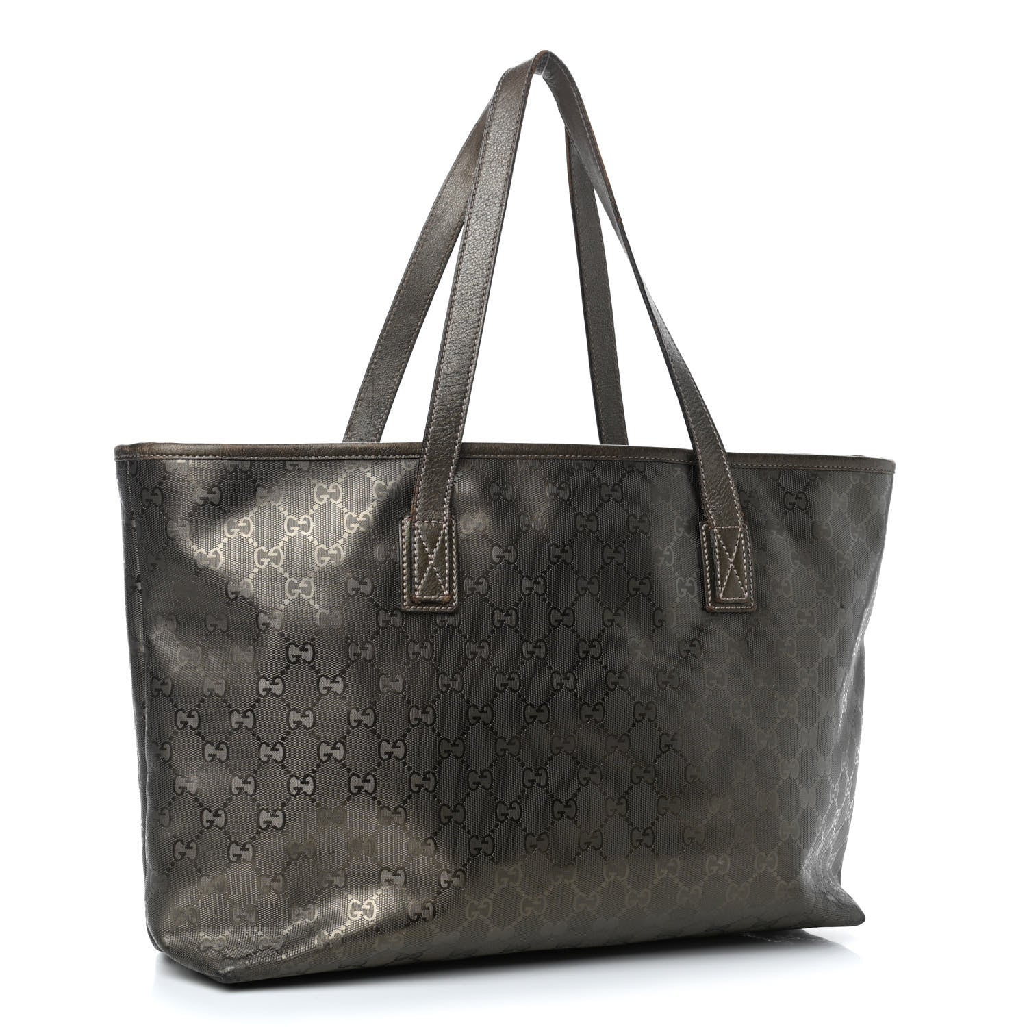 Gucci Imprime Monogram Medium Zippered Shopping Tote Pewter 2 of 4