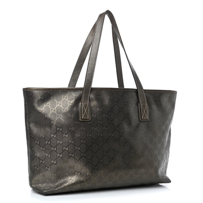Gucci Imprime Monogram Medium Zippered Shopping Tote Pewter 2 of 4