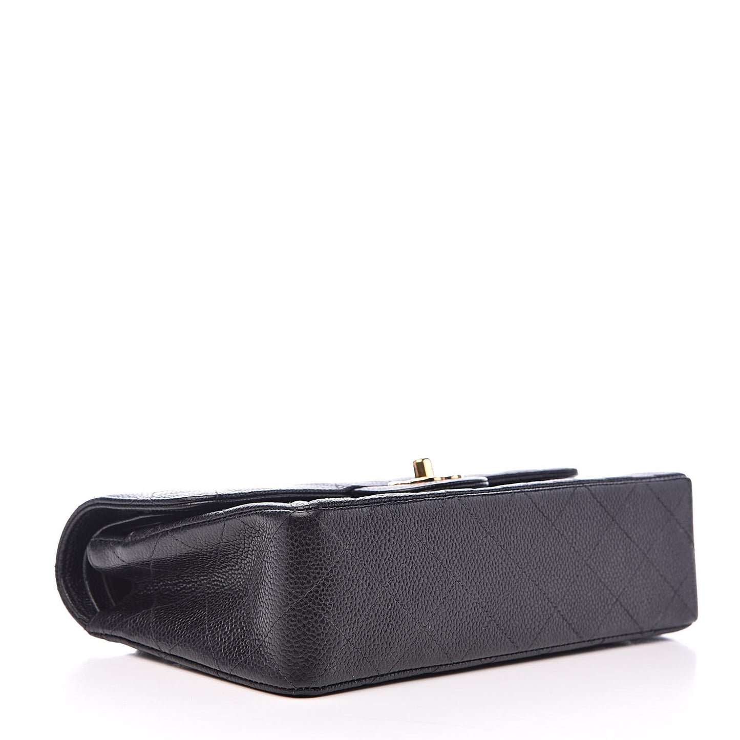 Caviar Quilted Small Double Flap Black