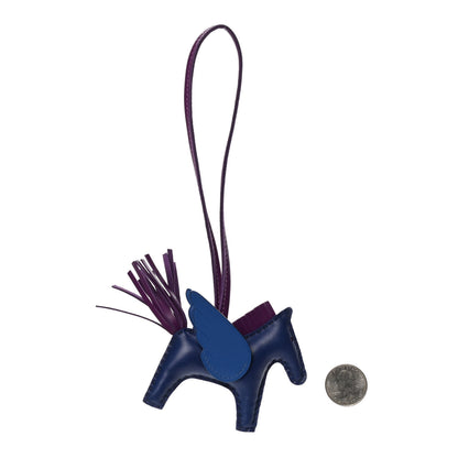 Hermes Milo Lambskin Grigri Rodeo Pegase Horse Bag Charm PM Bleu Saphir Violet Bleu France 2 of 5