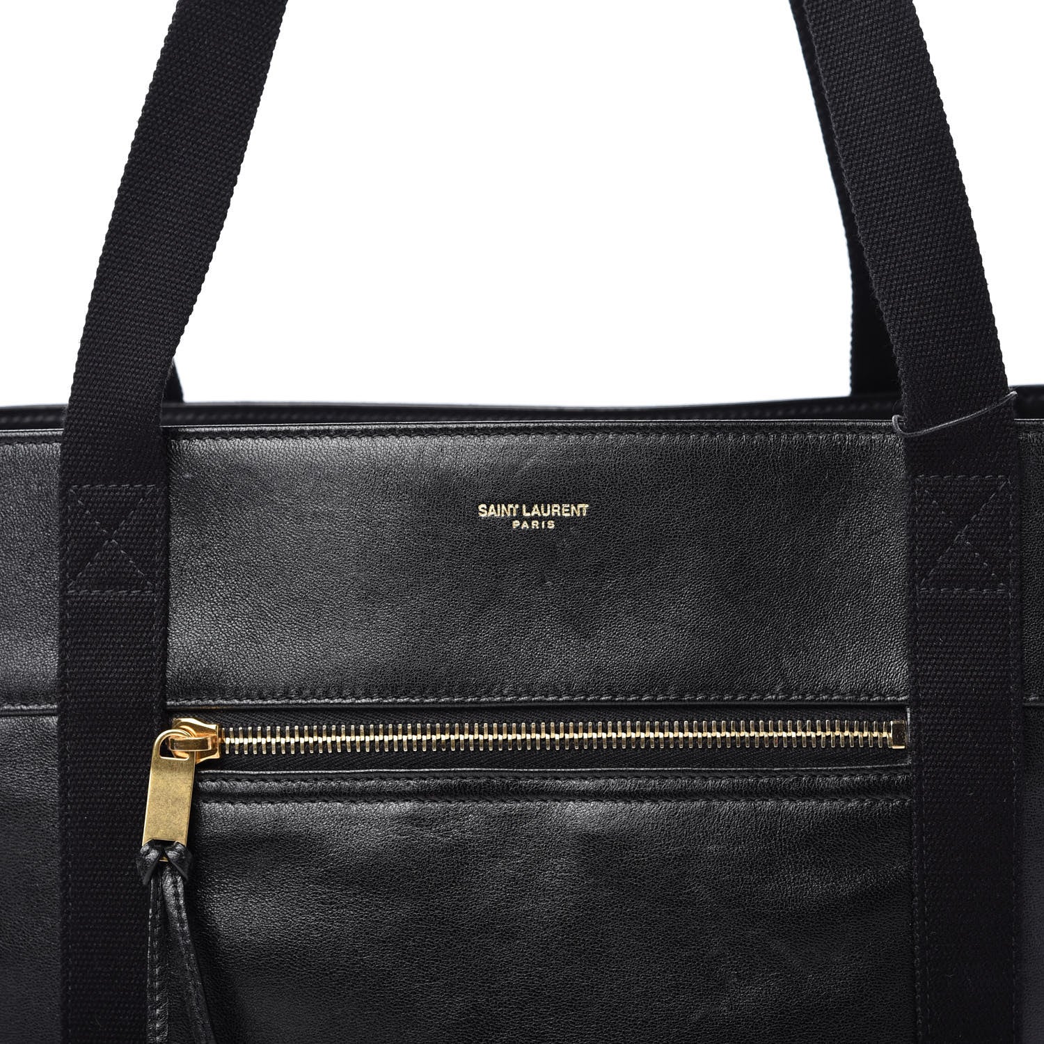 Saint Laurent Calfskin Small Daily Cabas Shopping Tote Black 10 of 10