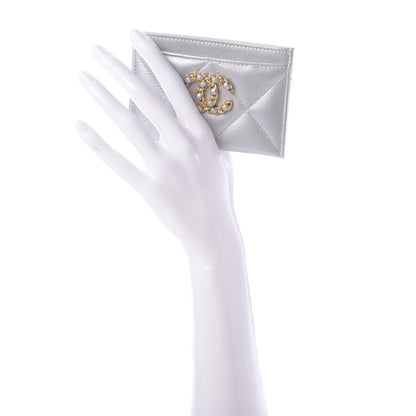 Chanel Metallic Goatskin Quilted 19 Card Holder Silver 2 of 11