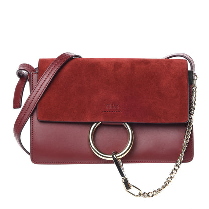 Chloe Suede Calfskin Small Faye Shoulder Bag Plum Purple 1 of 10