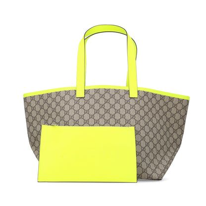 Gucci GG Supreme Monogram Totissima Shopping Tote Ebony Beige Yellow 3 of 10