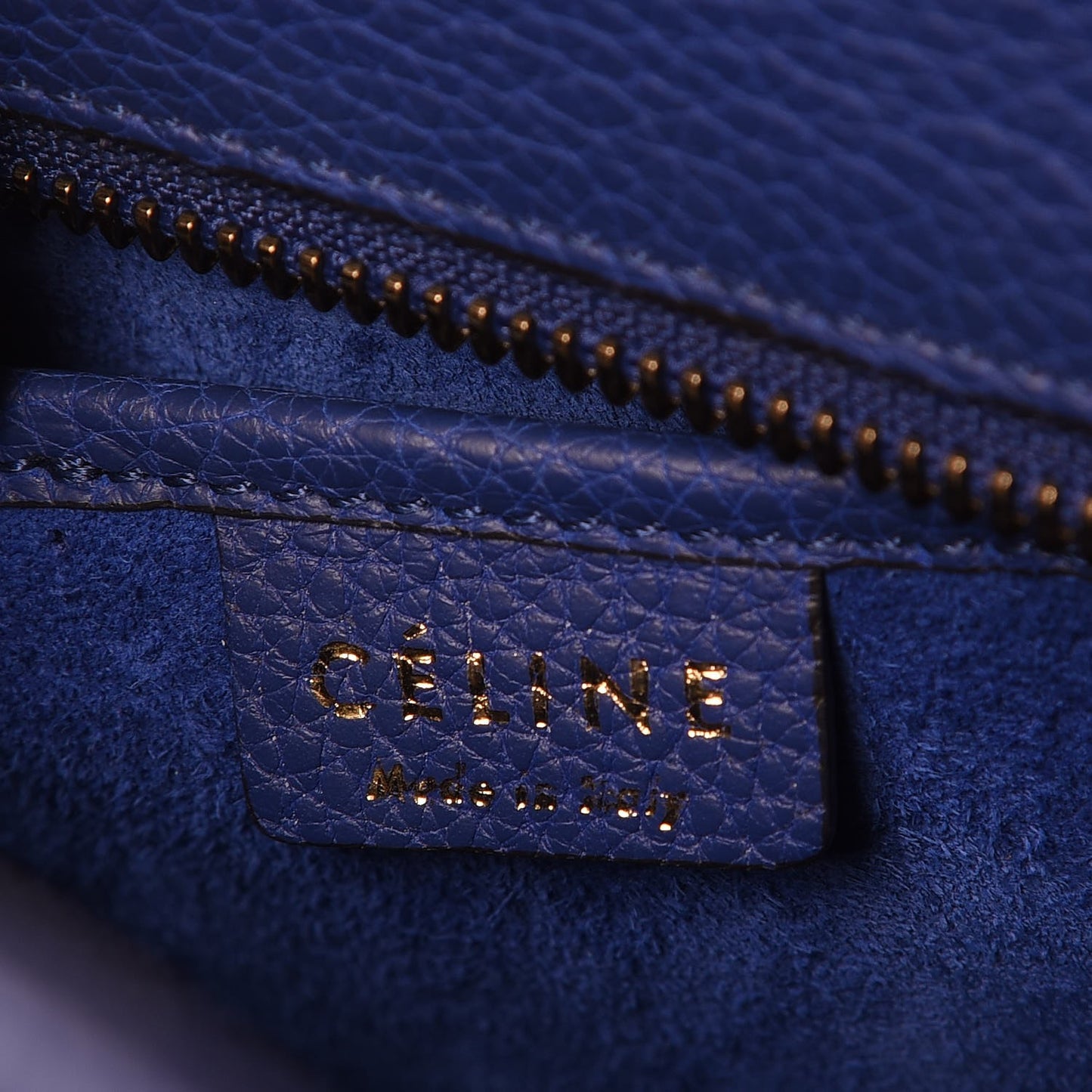Drummed Calfskin Nano Luggage Indigo