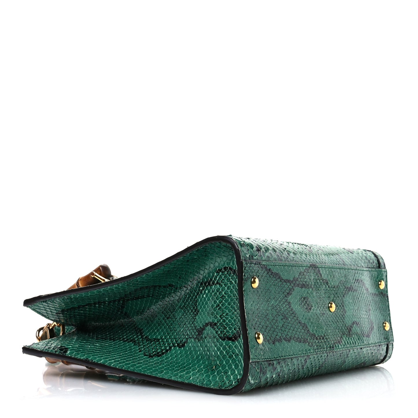 Snakeskin Small Diana Tote Bag Green