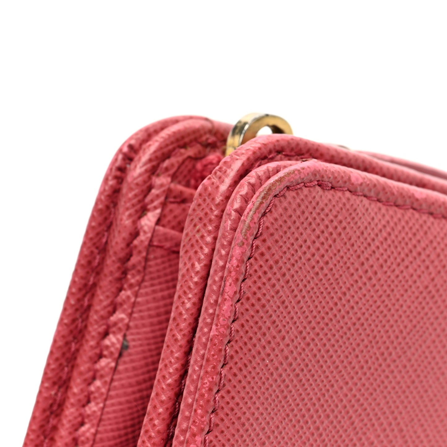Saffiano Metal Compact Wallet Peonia