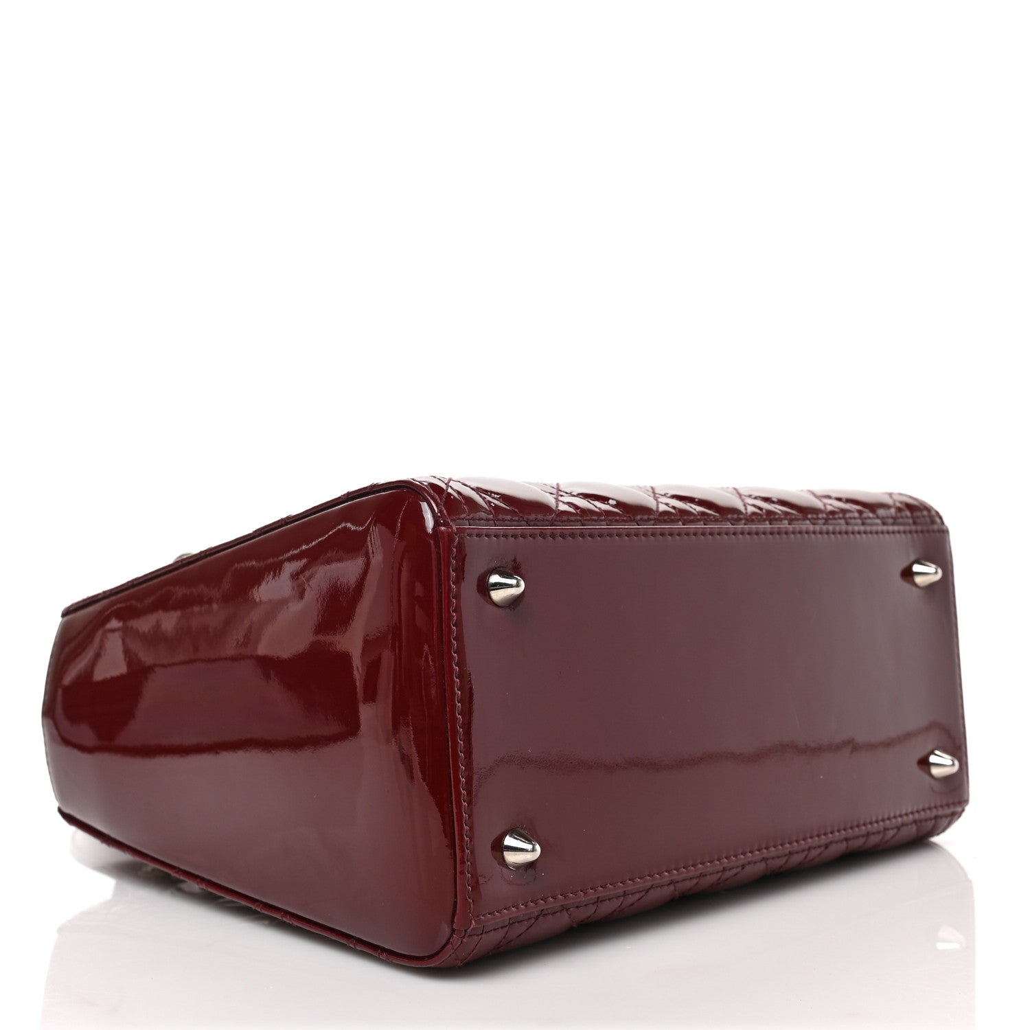 Christian Dior Patent Cannage Medium Lady Dior Burgundy Red 4 of 8