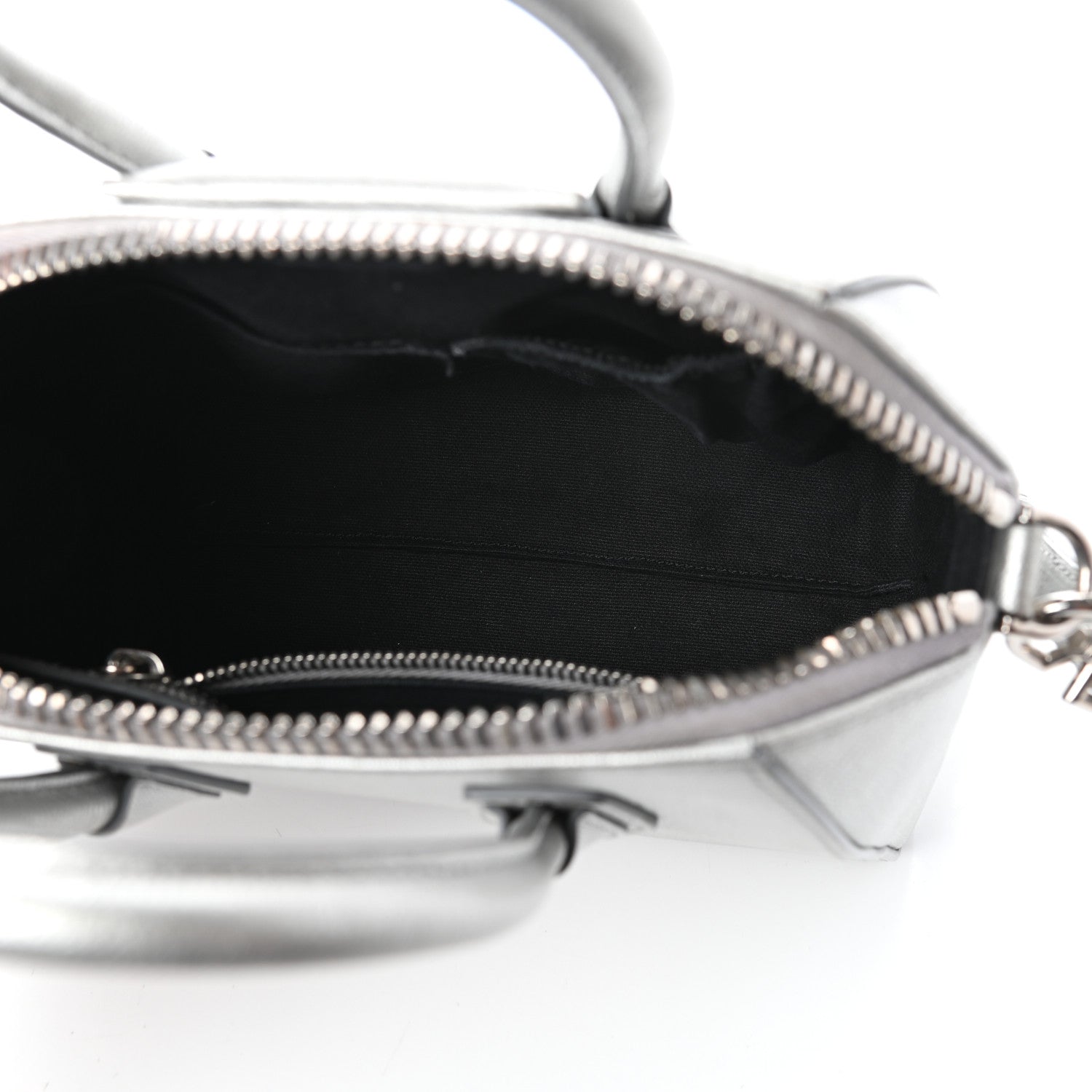 Givenchy Metallic Sugar Goatskin Mini Antigona Silver 5 of 16