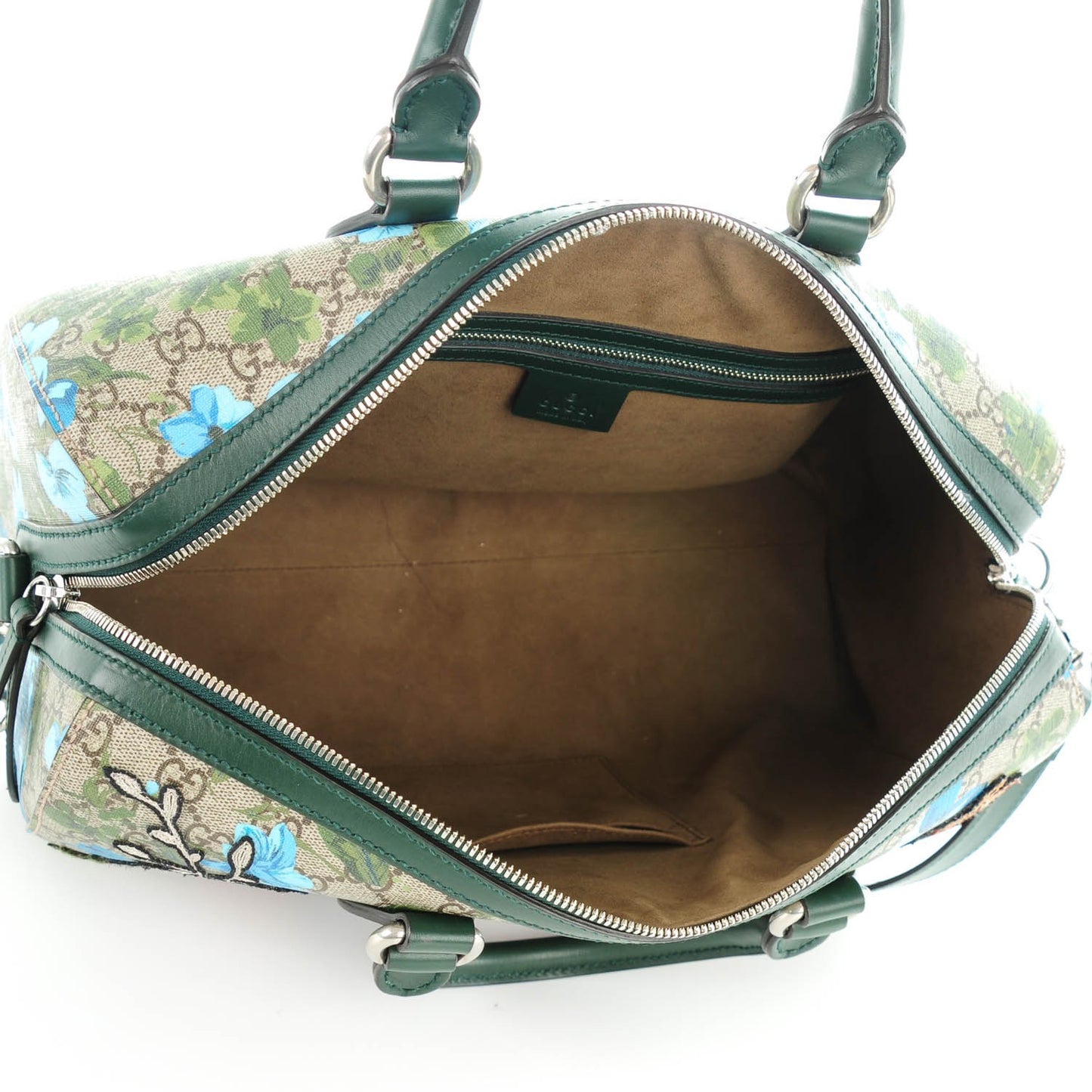 GG Supreme Monogram Bloom Butterfly Embroidered Medium Boston Green