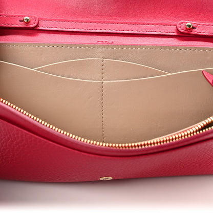 Chloe Shiny Grained Calfskin Aby Wallet on Chain Crimson Pink 10 of 11