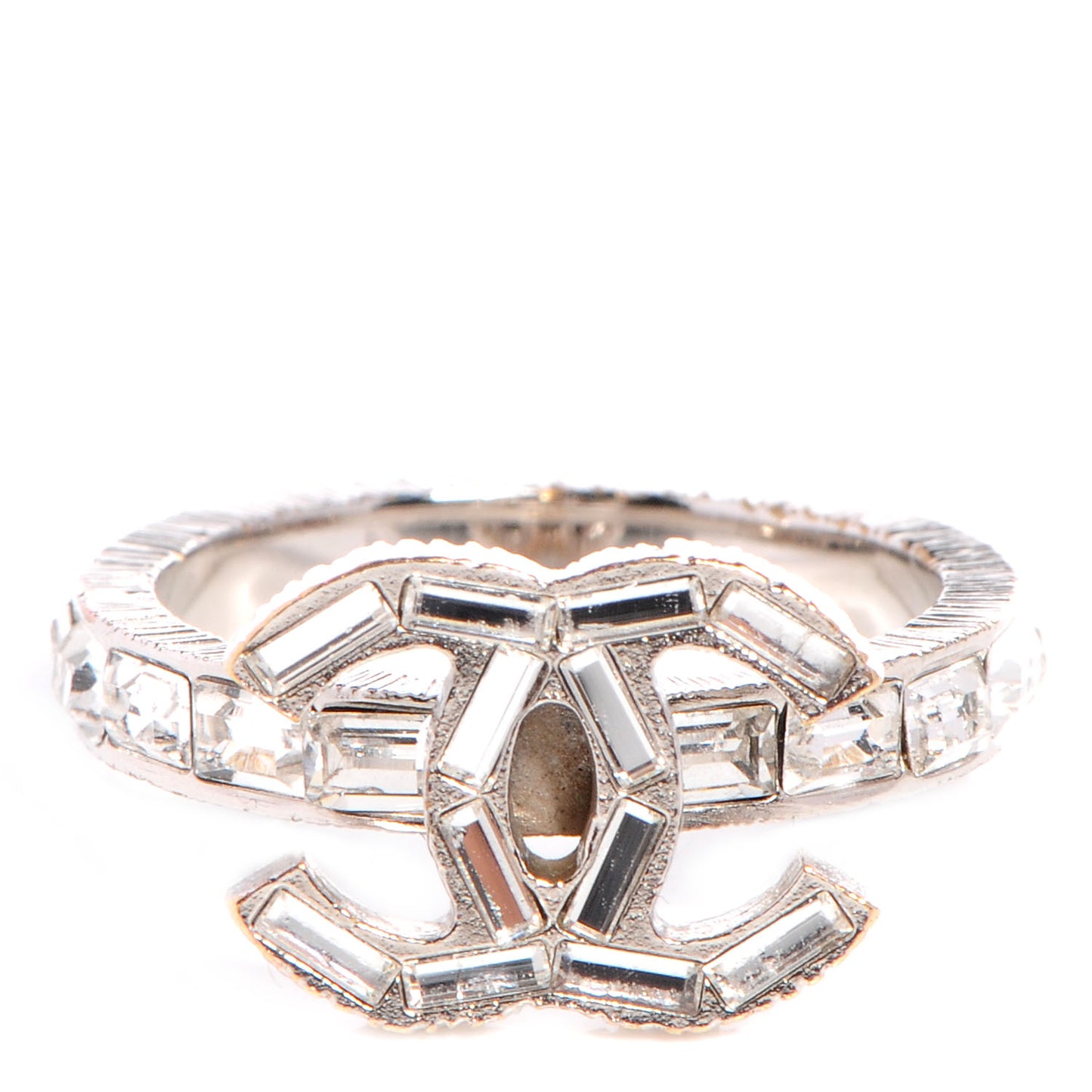 Crystal CC Logo Ring Silver 6