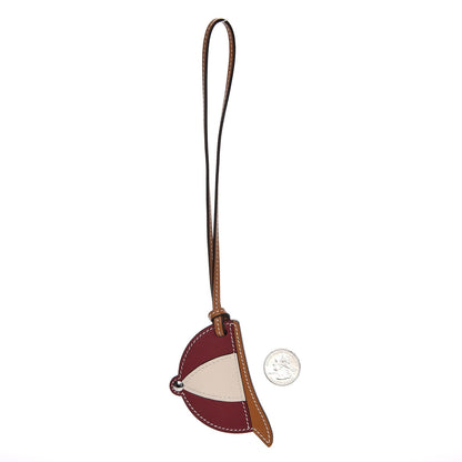 Hermes Swift Paddock Cap Bag Charm Rouge H Craie Sable 2 of 4