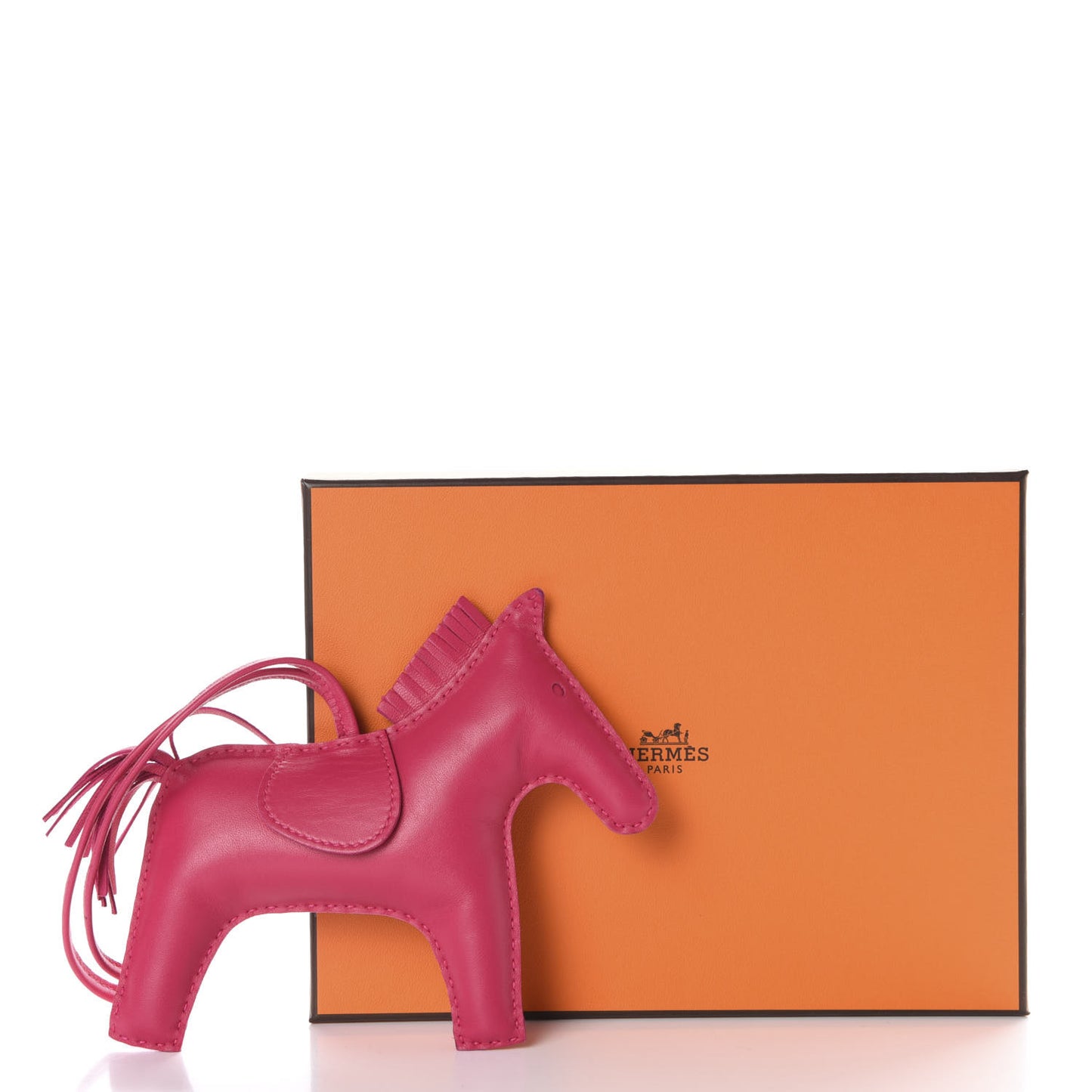 Milo Lambskin Grigri Rodeo Horse Bag Charm GM Rose Mexico