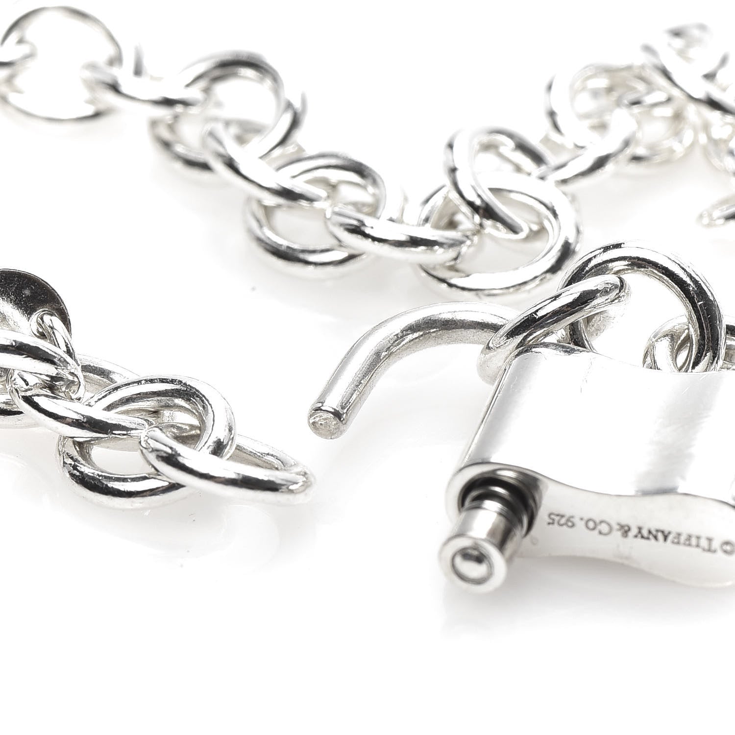 Tiffany Sterling Silver 1837 Lock Charm Bracelet 5 of 8