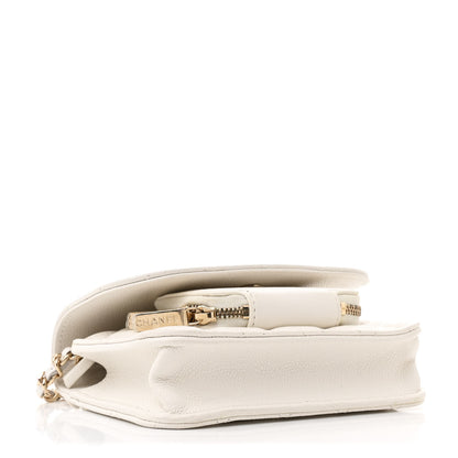 Chanel Caviar Quilted Business Affinity Clutch With Chain Flap White 4 of 11