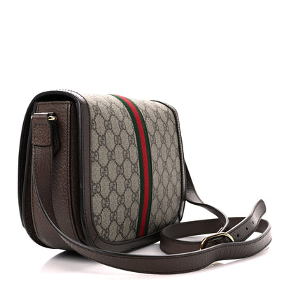 Gucci GG Supreme Monogram Web Small Ophidia Flap Messenger Bag Brown 3 of 13