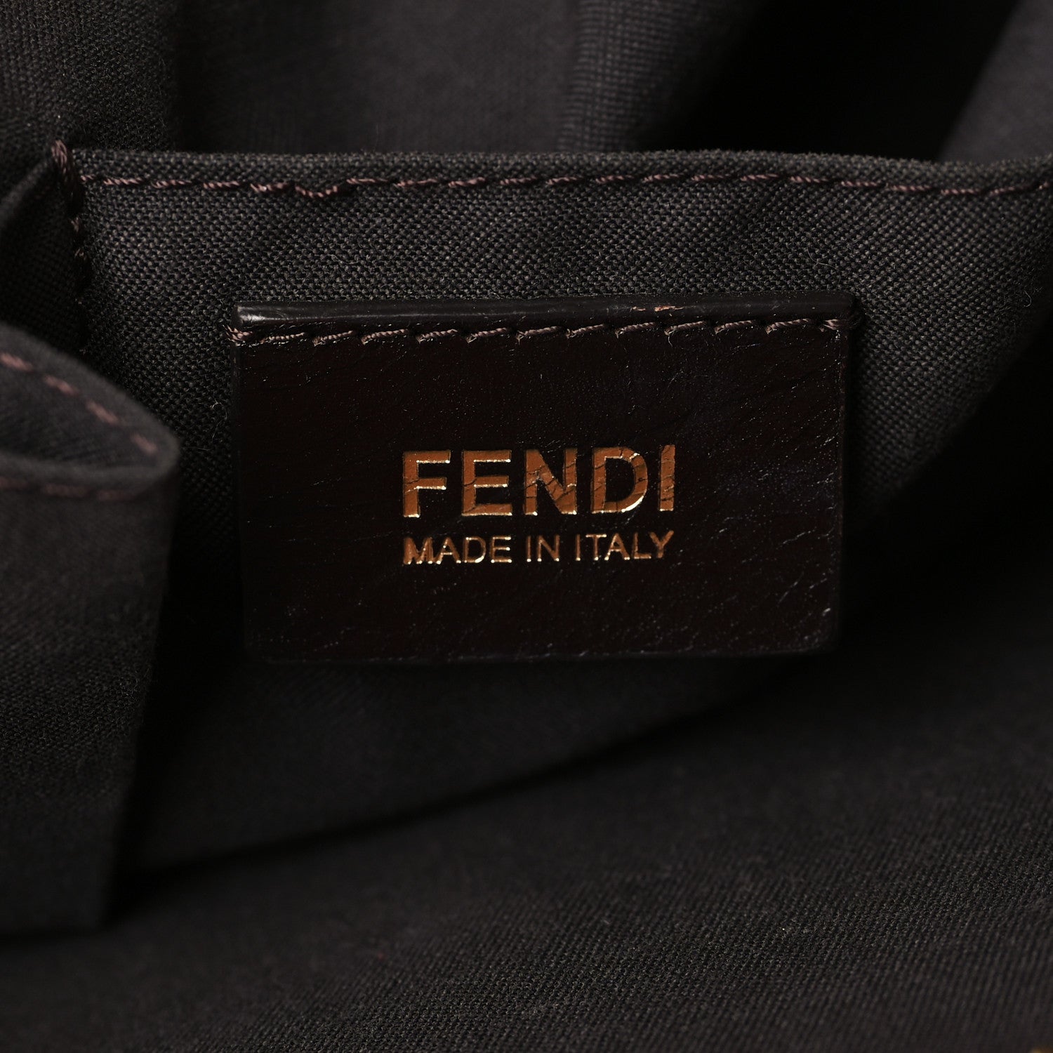 Fendi Pequin Vitello Shoulder Tote Tobacco Amarena 6 of 12
