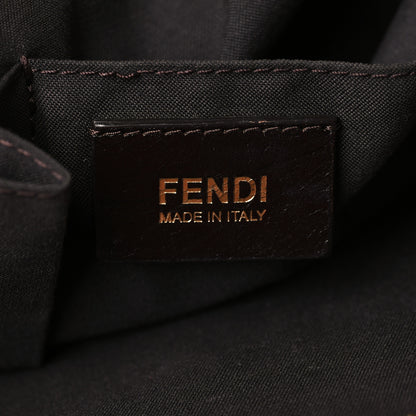 Fendi Pequin Vitello Shoulder Tote Tobacco Amarena 6 of 12