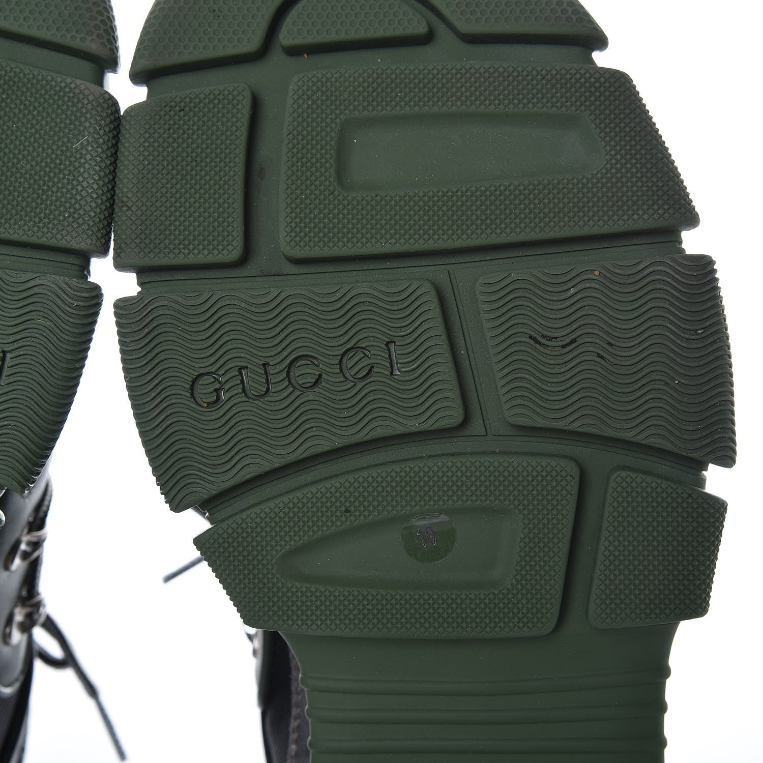 Gucci X SEGA Mesh Suede Calfskin Mens Flashtrek Sneakers 10 Loess Black Olive Green 6 of 8