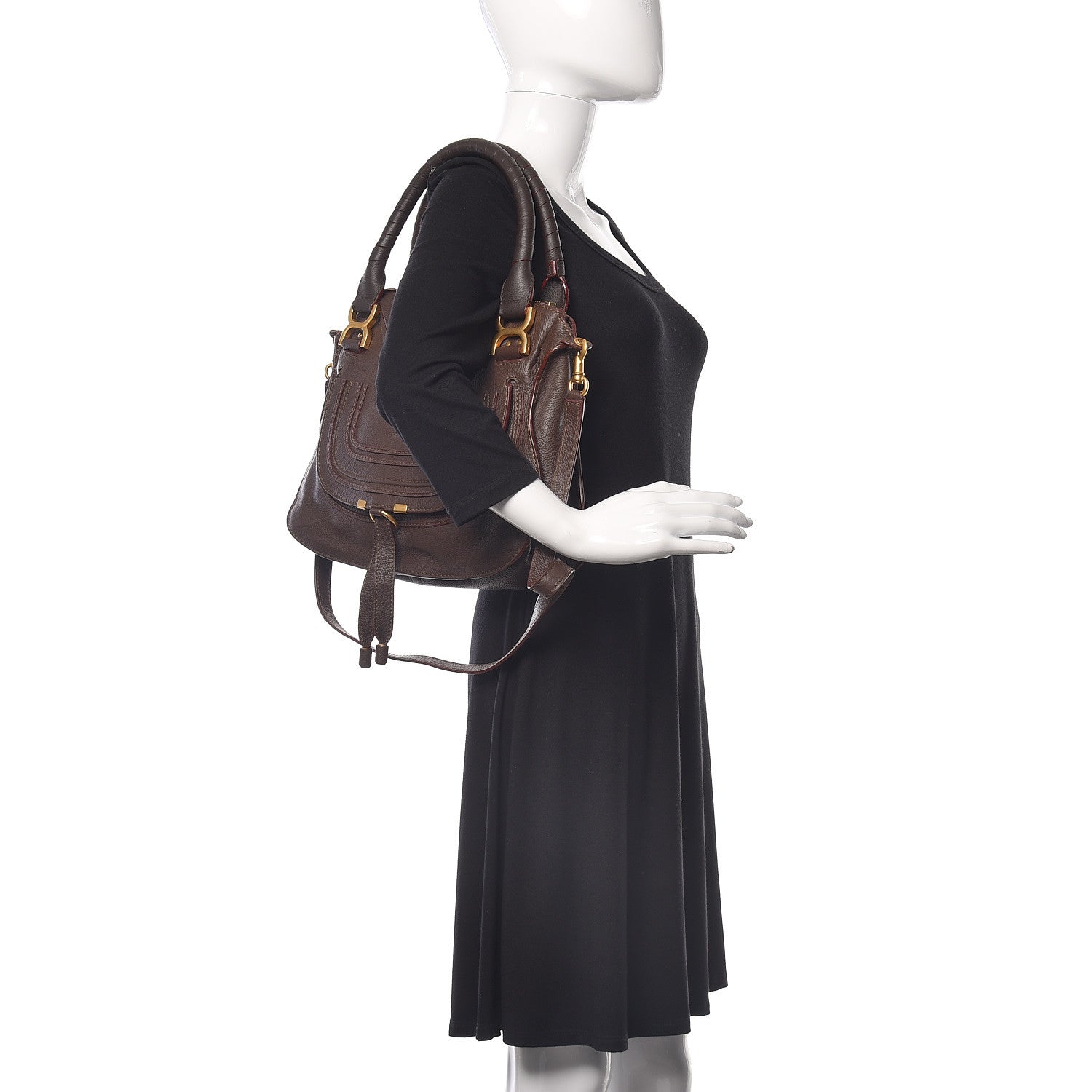 Chloe Calfskin Medium Marcie Satchel Truffle 2 of 11