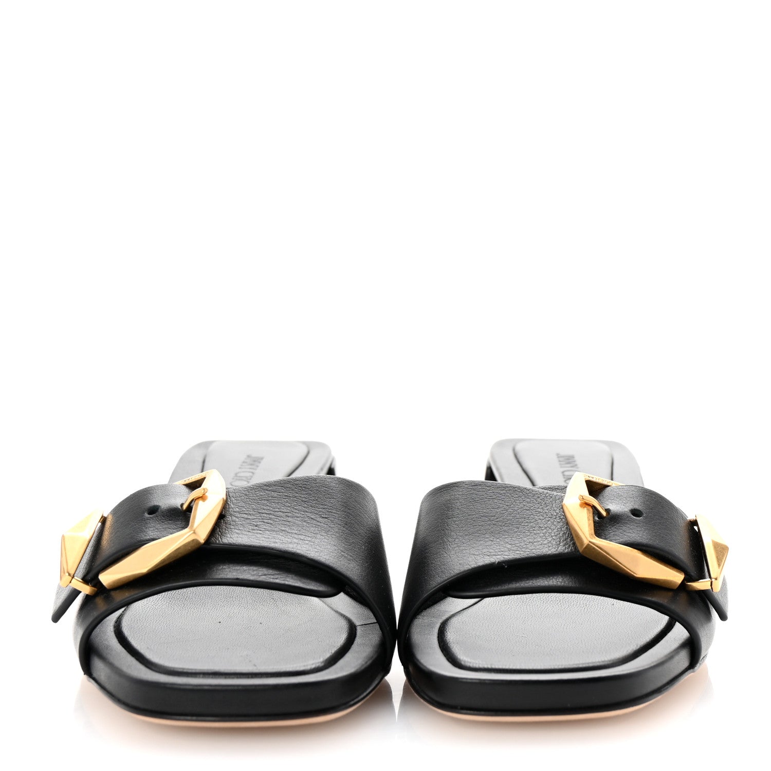 Jimmy Choo Smooth Calfskin Hawke 40 Mule Sandals 35.5 Black 3 of 9