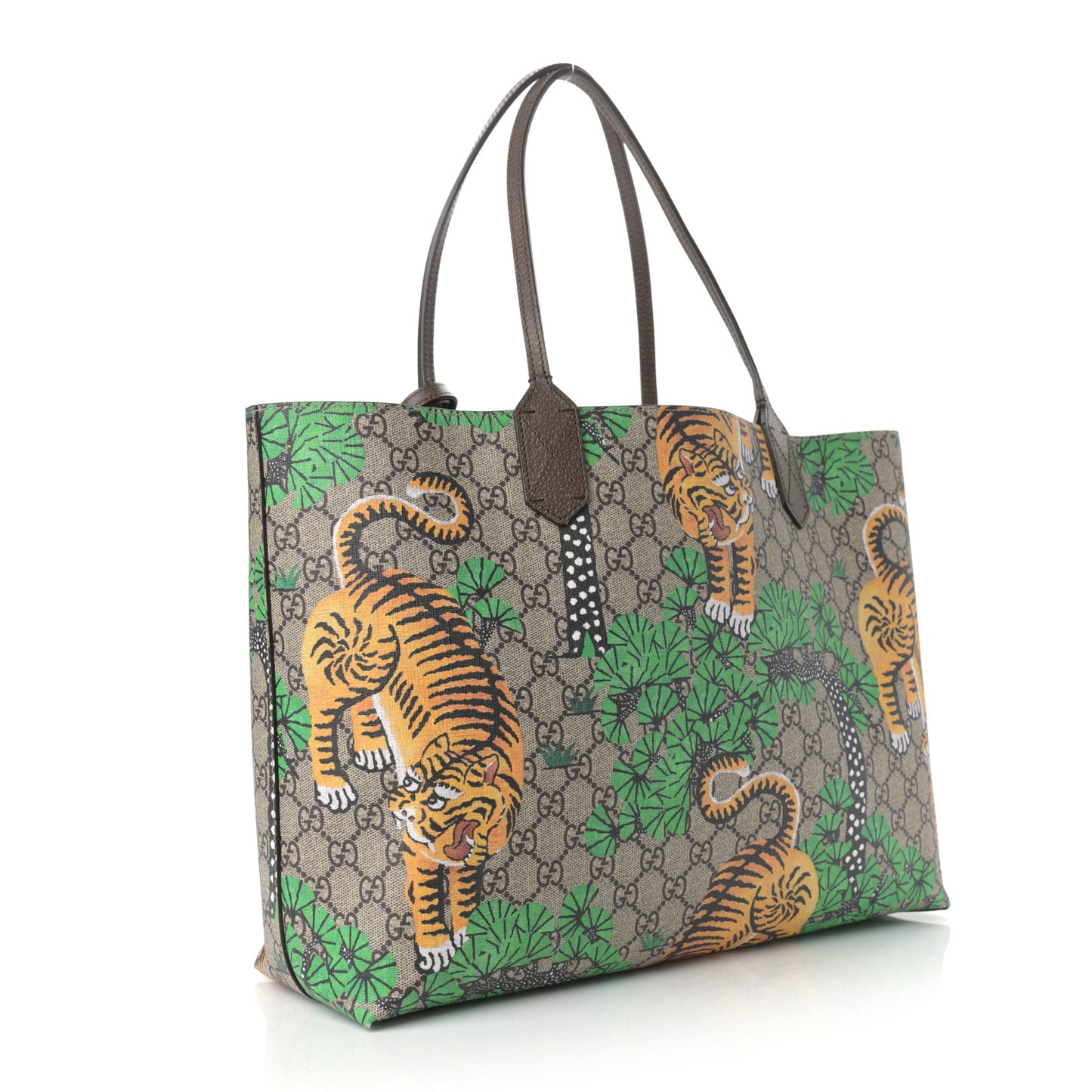 GG Supreme Monogram Bengal Medium Shopping Tote Beige Yard