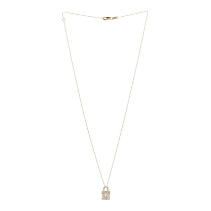 Roberto Coin 18K Yellow Gold Diamond Tiny Treasures Lock Pendant Necklace 3 of 5