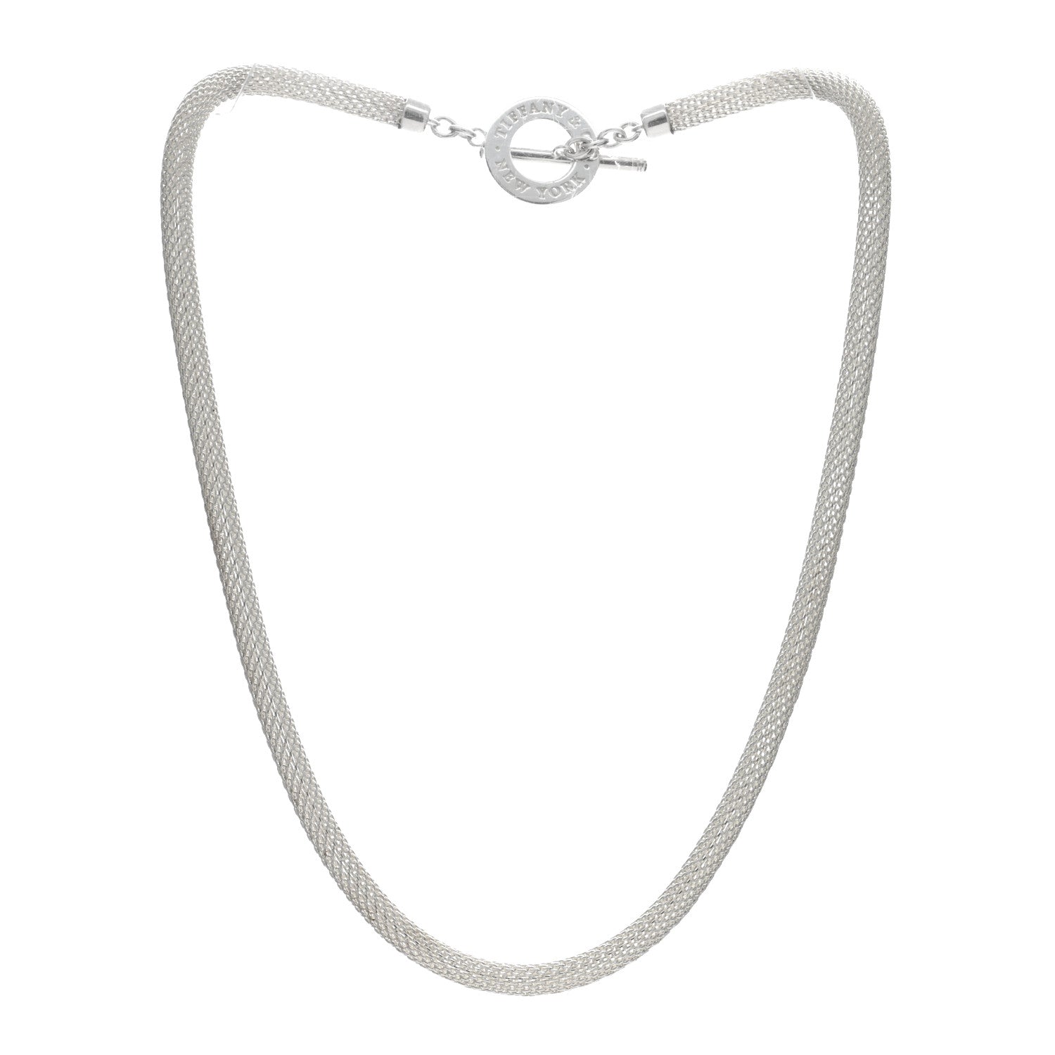 Tiffany Sterling Silver Somerset Mesh Toggle Necklace 3 of 4
