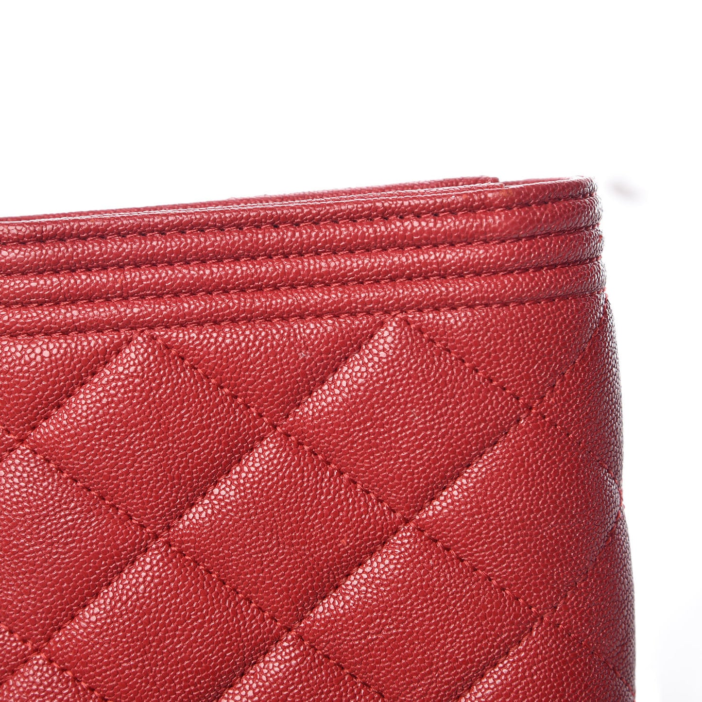 Caviar Quilted Boy Flap Wallet Red