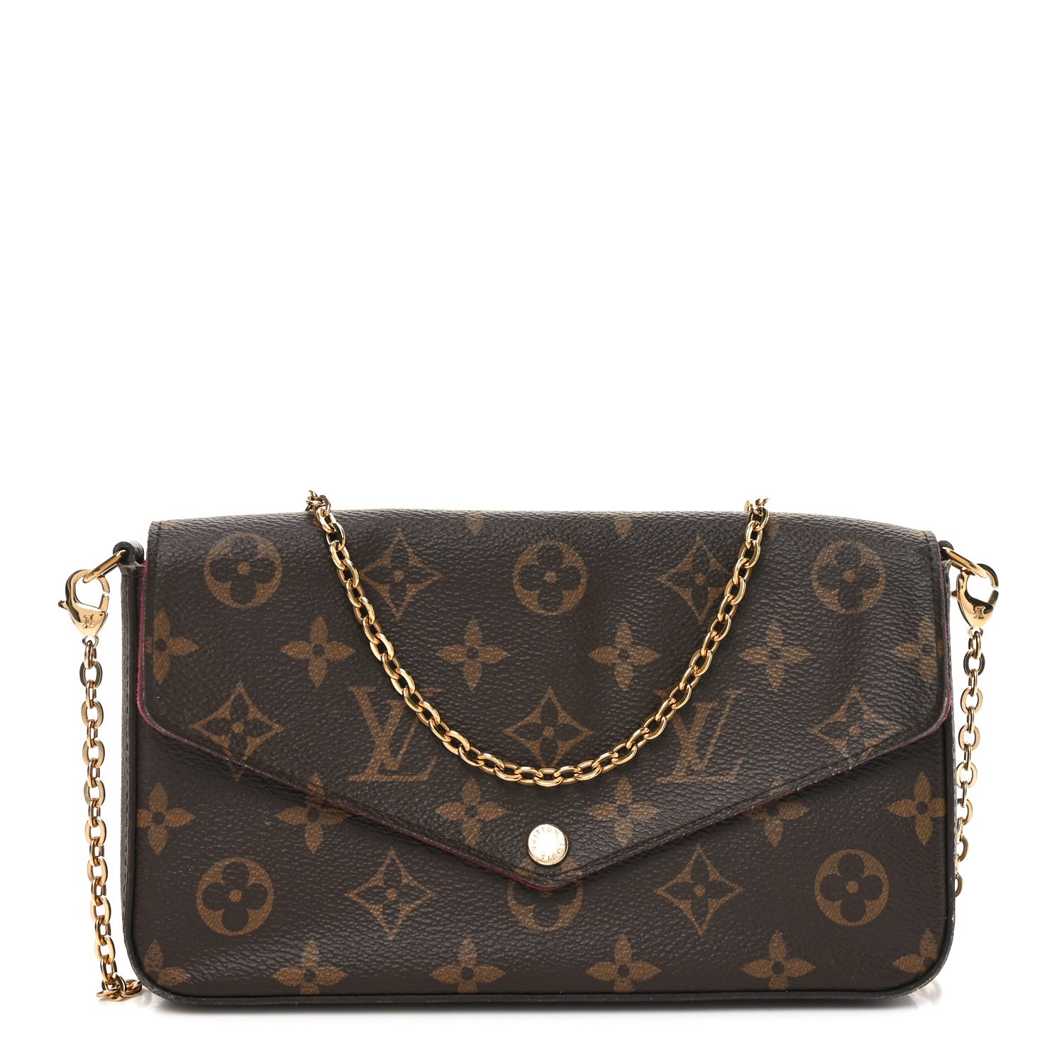 Louis Vuitton Monogram Pochette Felicie Chain Wallet Fuchsia 1 of 8