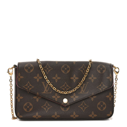 Louis Vuitton Monogram Pochette Felicie Chain Wallet Fuchsia 1 of 8