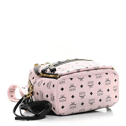 MCM Visetos Studded Small Dual Stark Backpack Chalk Pink Black 4 of 12
