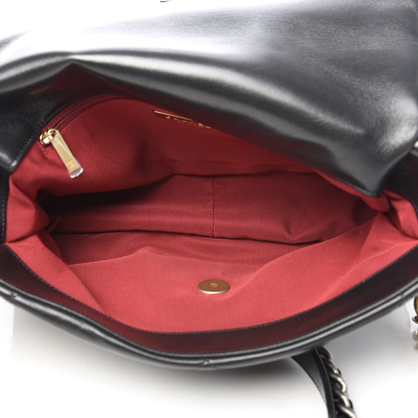 Goatskin Quilted Large 19 Flap Black