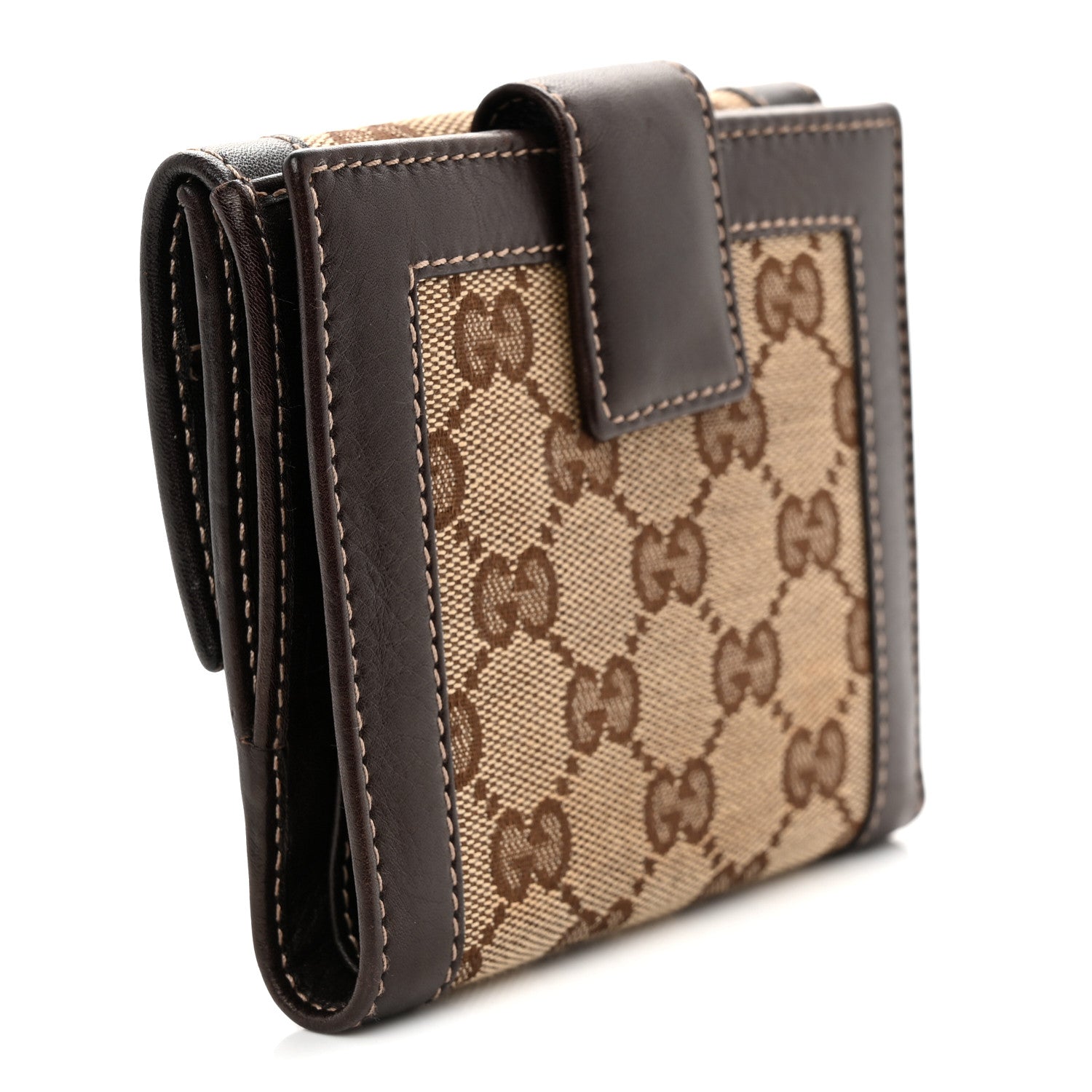 Gucci Monogram French Flap Wallet Dark Brown 3 of 12