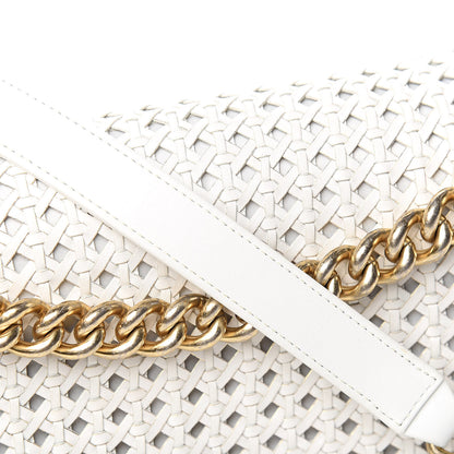 Chanel Sheepskin Braided New Medium Boy Reverso Flap White 12 of 16