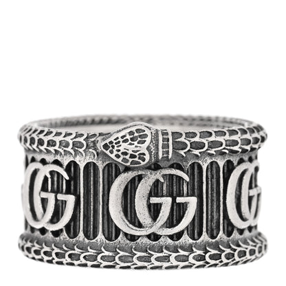 Gucci Sterling Silver GG Marmont Snake Band Ring 64 10.75 3 of 4