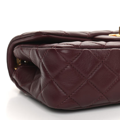 Chanel Lambskin Quilted Mini Rectangular Pearl Crush Flap Burgundy 8 of 9