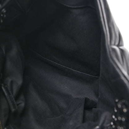 Saint Laurent Lambskin Quilted Monogram Monochrome Medium Loulou Puffer Chain Satchel Black 5 of 10