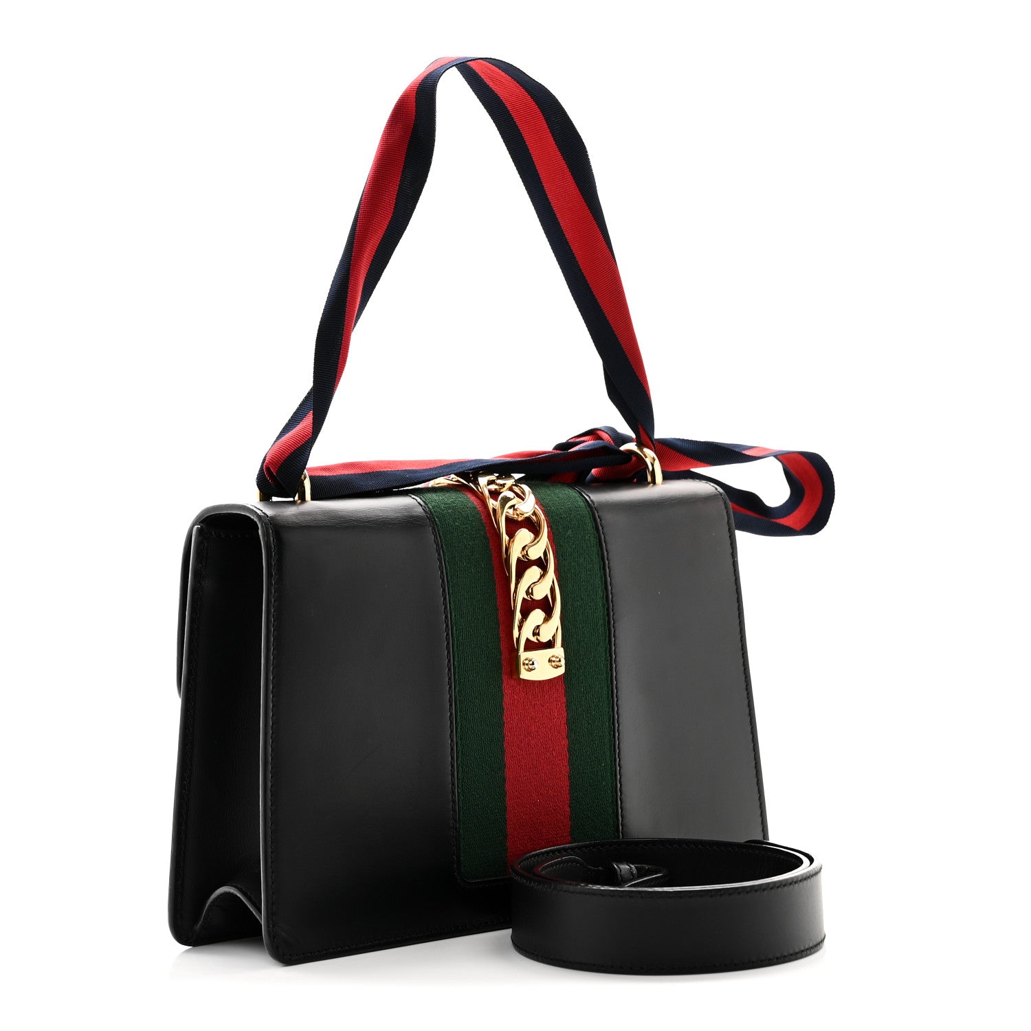Gucci Calfskin Small Sylvie Shoulder Bag Black 3 of 10