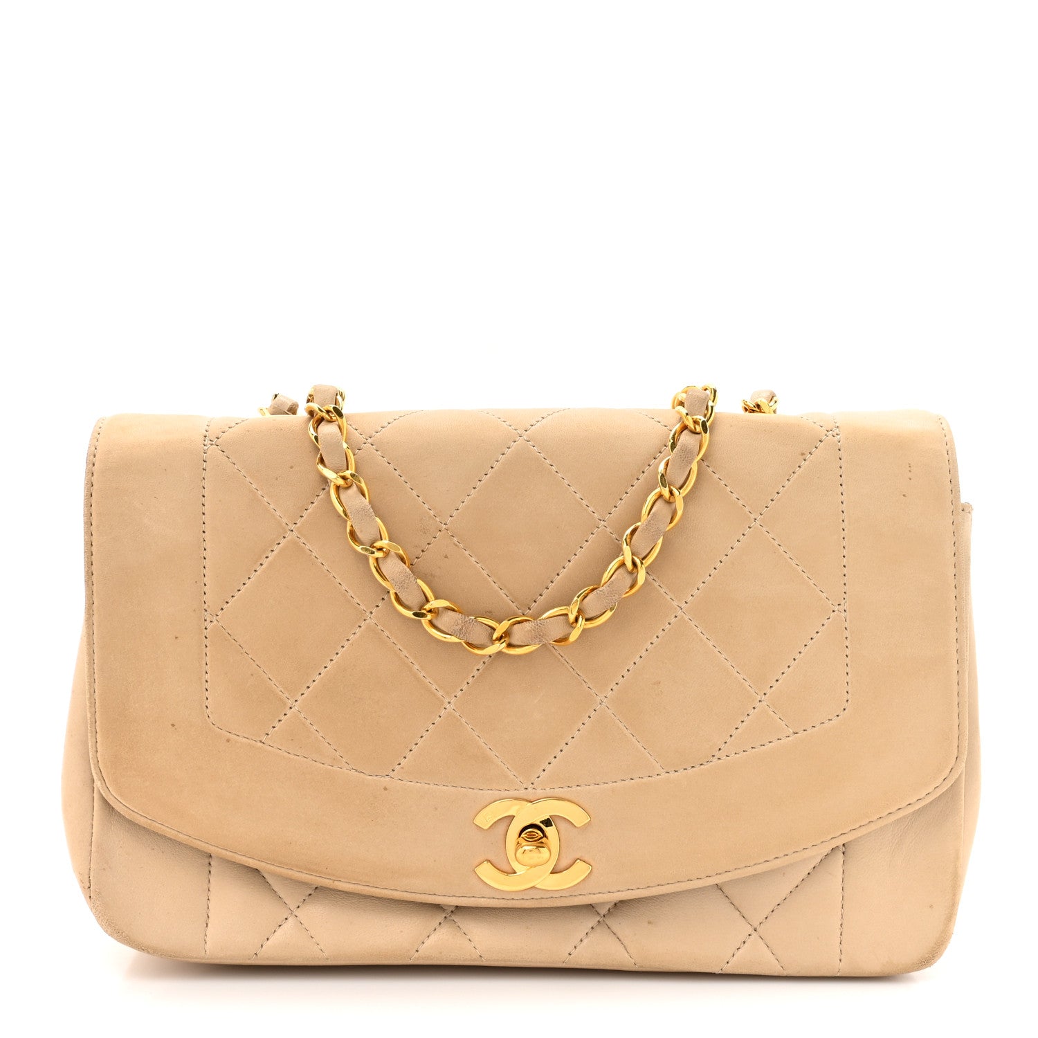 Chanel Lambskin Quilted Small Single Flap Beige 1 of 19