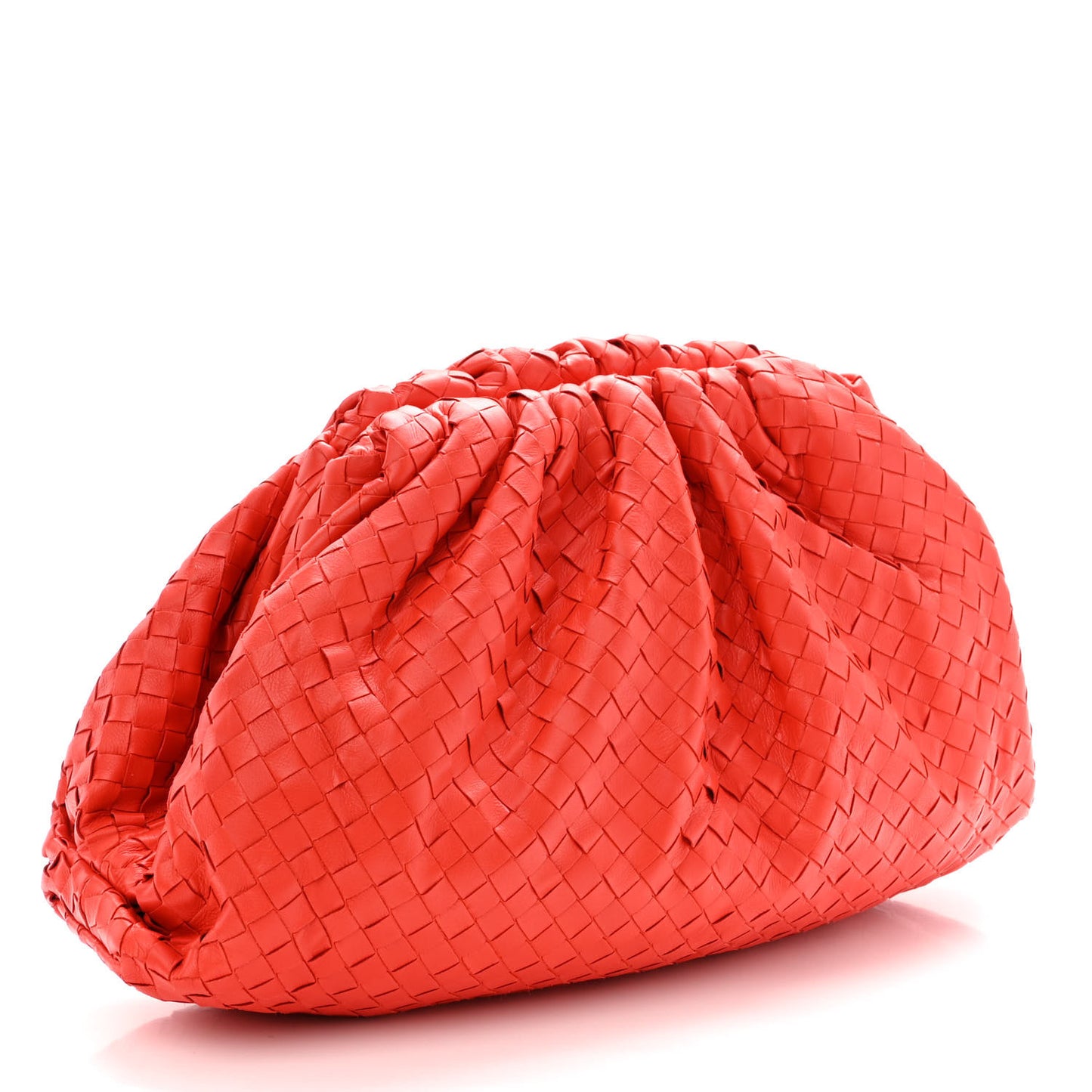 Nappa Maxi Intrecciato The Pouch Oversized Clutch Bright Red