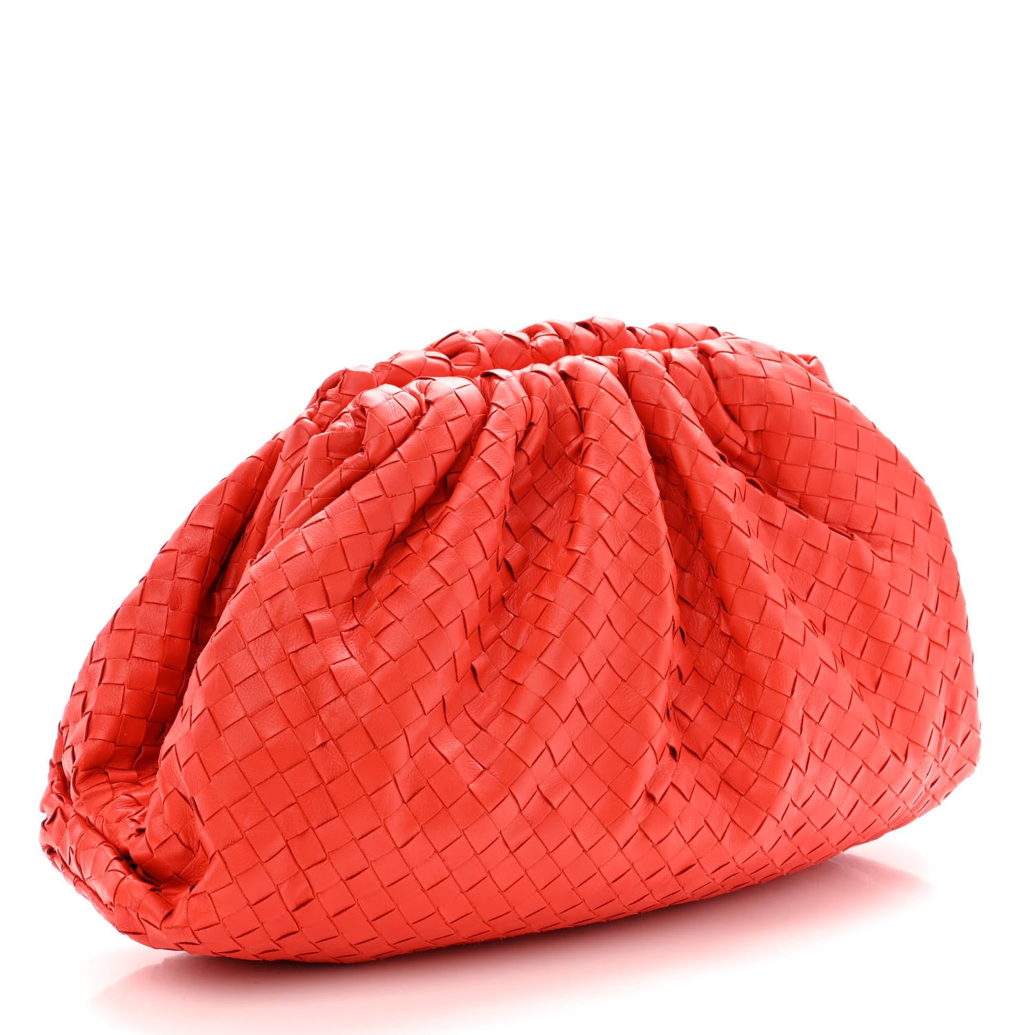 Bottega Veneta Nappa Maxi Intrecciato The Pouch Oversized Clutch Bright Red 3 of 9