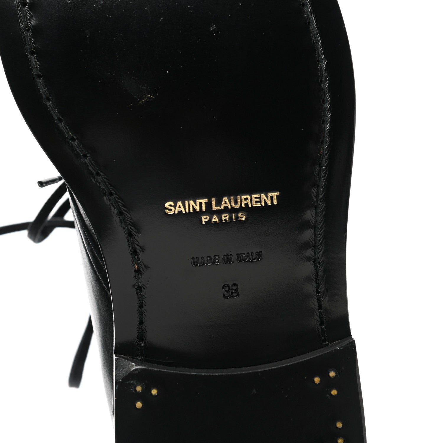 Saint Laurent Calfskin Army 25 Lace Up Booties 38 Black 6 of 9