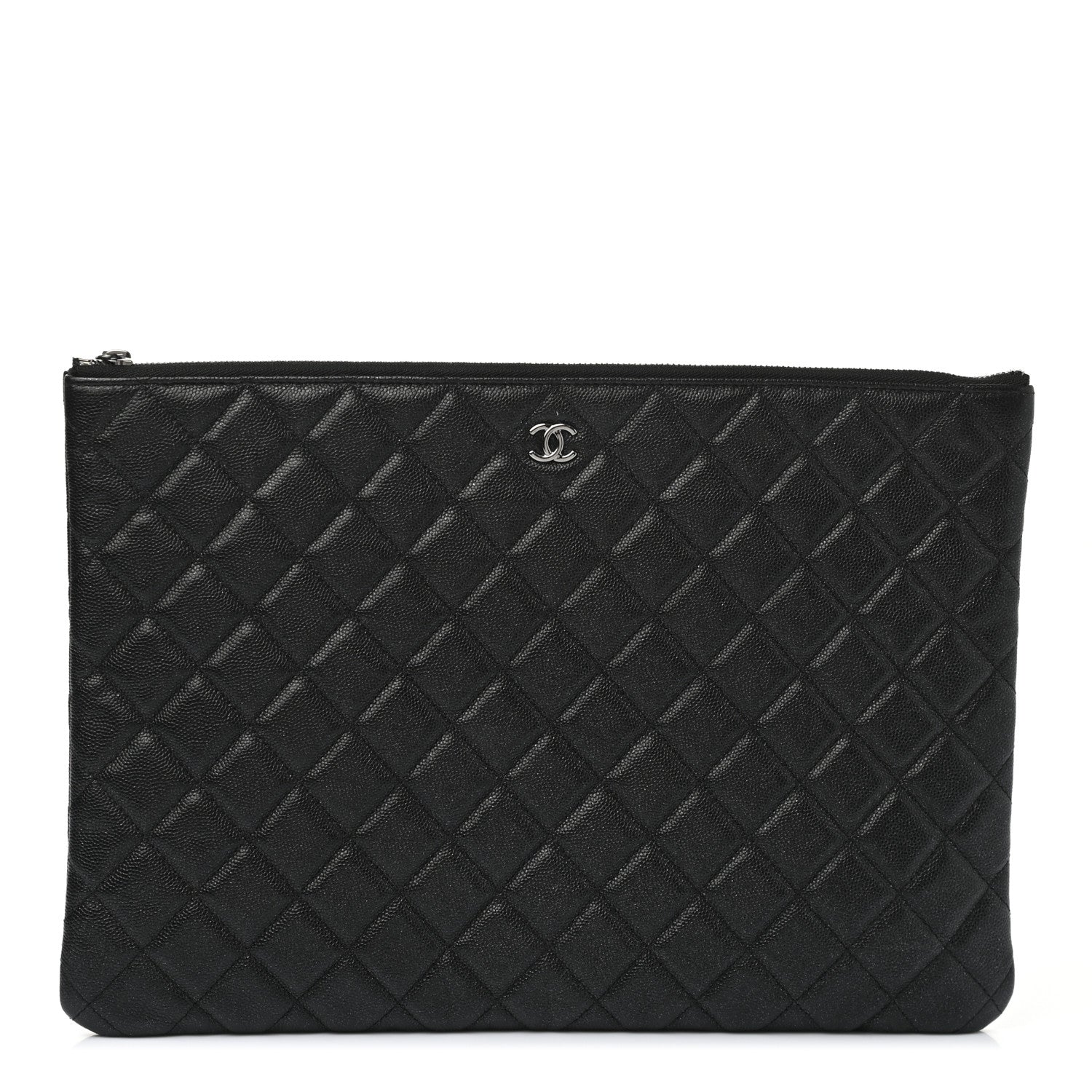 Chanel Iridescent Caviar Quilted Large Cosmetic Case Black 1 of 8