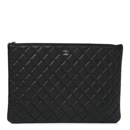 Chanel Iridescent Caviar Quilted Large Cosmetic Case Black 1 of 8