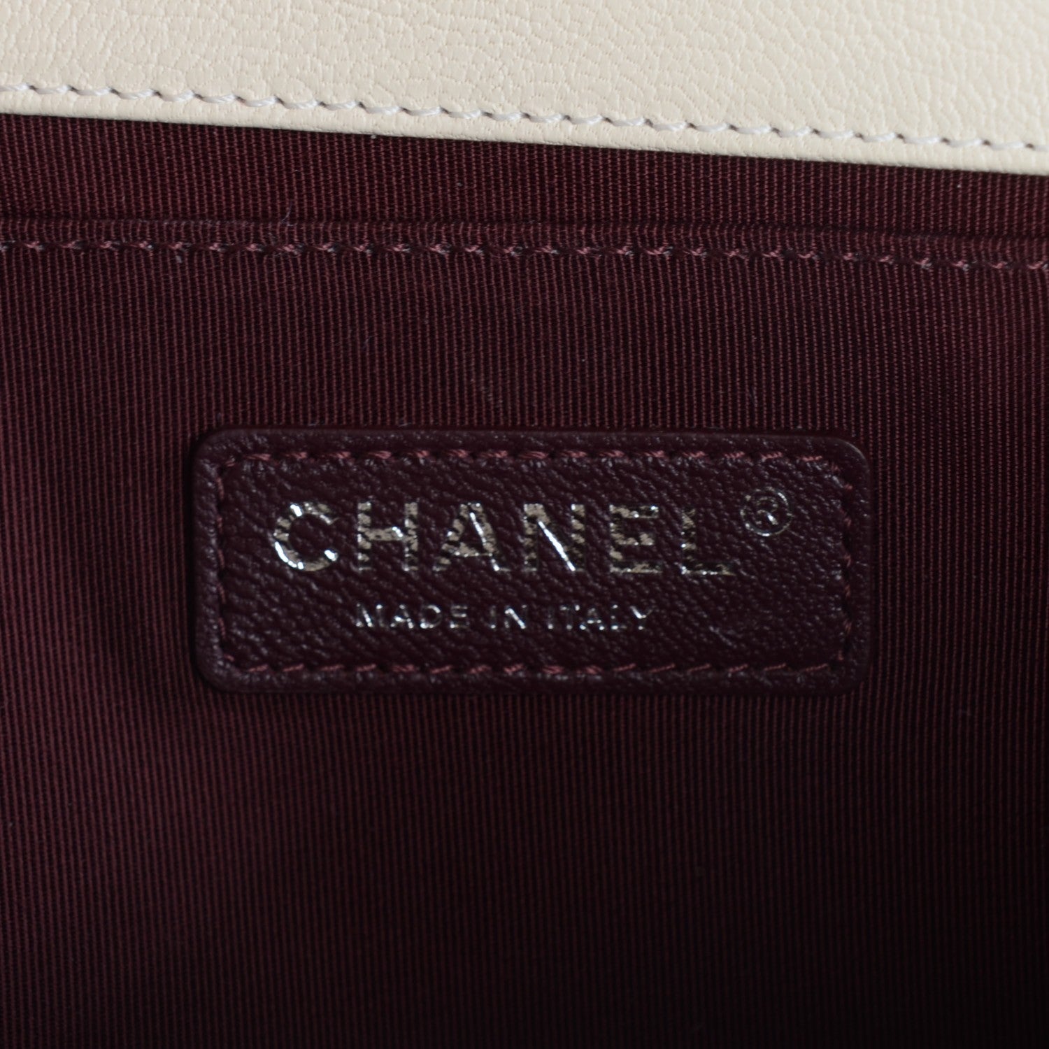 Chanel Goatskin Quilted Patent Medium Duo Boy Flap Ecru 9 of 10